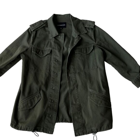 WHO WHAT WEAR Oversized Military Canvas 100% Cotton Jacket M - Picture 2 of 12